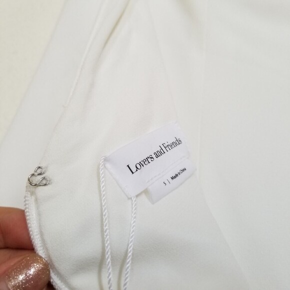 NWT Lovers + Friends Interstellar Gown Asymmetric Ruffled Maxi Dress White Small - Picture 5 of 11
